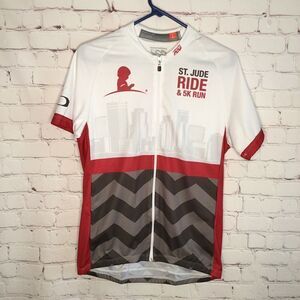 Podiumwear Women's size Large Cycling Jersey Short Sleeve Full zip Up‎ Red White